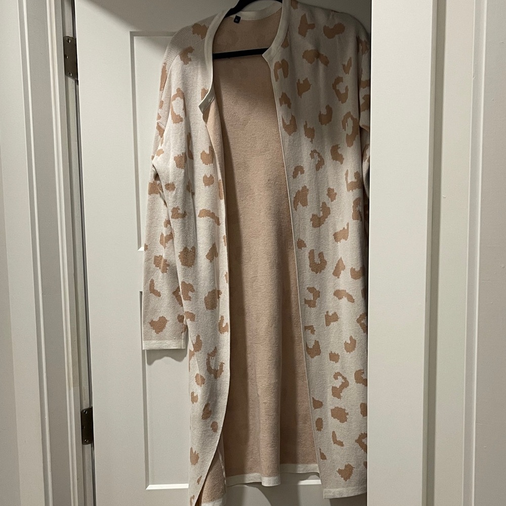 Leopard Print Open Cardigan